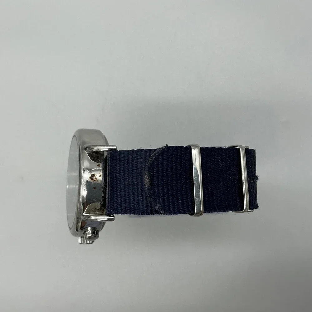 Timex Indiglo Chronograph Mens Watch 40mm Blue Dial Blue Date New Battery